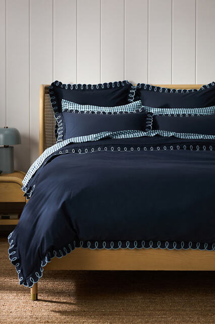 Maeve Looped Organic Percale Duvet Cover - image 1