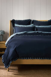 Maeve Looped Organic Percale Duvet Cover - thumbnail 1
