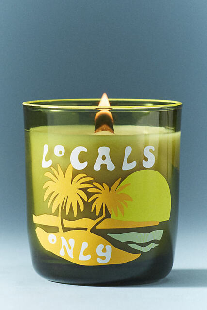 Locals Only Woody Bonfire Beach Glass Candle - image 1