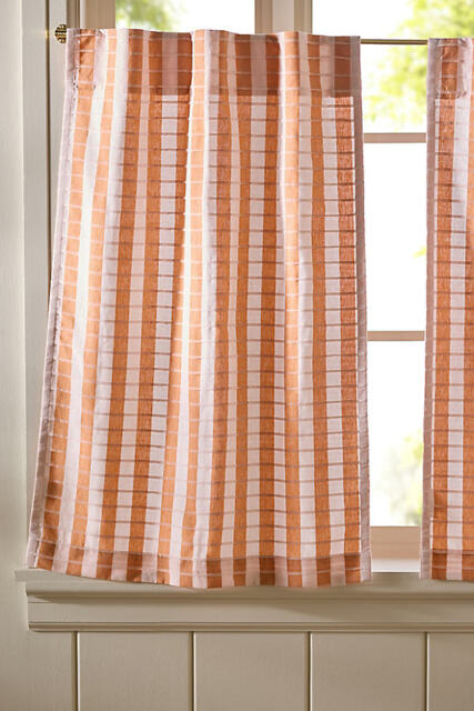 Cotton Woven Stripe Cafe Curtain, Set of 2 - image 1