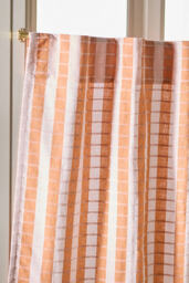 Cotton Woven Stripe Cafe Curtain, Set of 2 - thumbnail 2