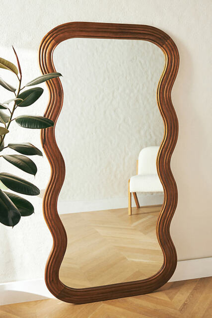 Frances Mango Wood Wiggle Frame Mirror - image 1