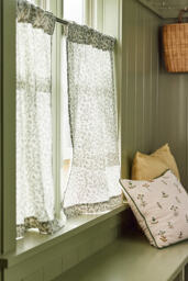 Irena Cotton-Linen Floral Café Curtains, Set of 2