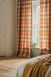 Woven Semi-Sheer Cotton Plaid Curtain - thumbnail 3