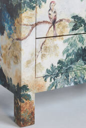 Judarn Hale Cotton Canvas Wooden Bedside Table - thumbnail 5