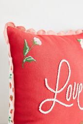 Valentine's Day Cotton Embroidered Novelty Text Cushion - thumbnail 3