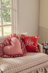 Valentine's Day Cotton Embroidered Novelty Text Cushion - thumbnail 4