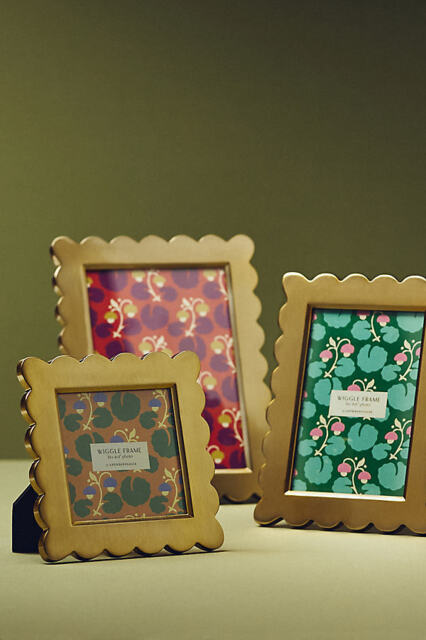 Handpainted Brass Wiggle Photo Frame - image 1