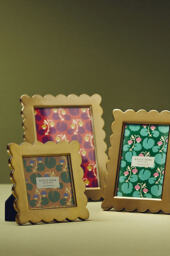 Handpainted Brass Wiggle Photo Frame - thumbnail 1