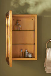 Abbott Antique Gold Resin Mirrored Bathroom Wall Cabinet - thumbnail 6