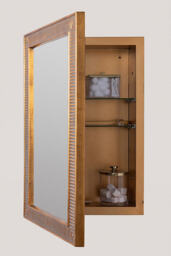 Abbott Antique Gold Resin Mirrored Bathroom Wall Cabinet - thumbnail 1