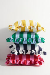 Maeve Striped Ruffle Indoor/Outdoor Cushion - thumbnail 3