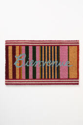 Bienvenue Striped Coir Printed Doormat - thumbnail 1
