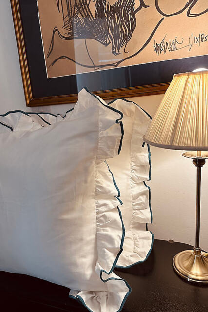 Sukun Provence Teal Cotton Sateen Pillowcase, Set of 2 - image 1