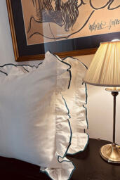 Sukun Provence Teal Cotton Sateen Pillowcase, Set of 2 - thumbnail 1