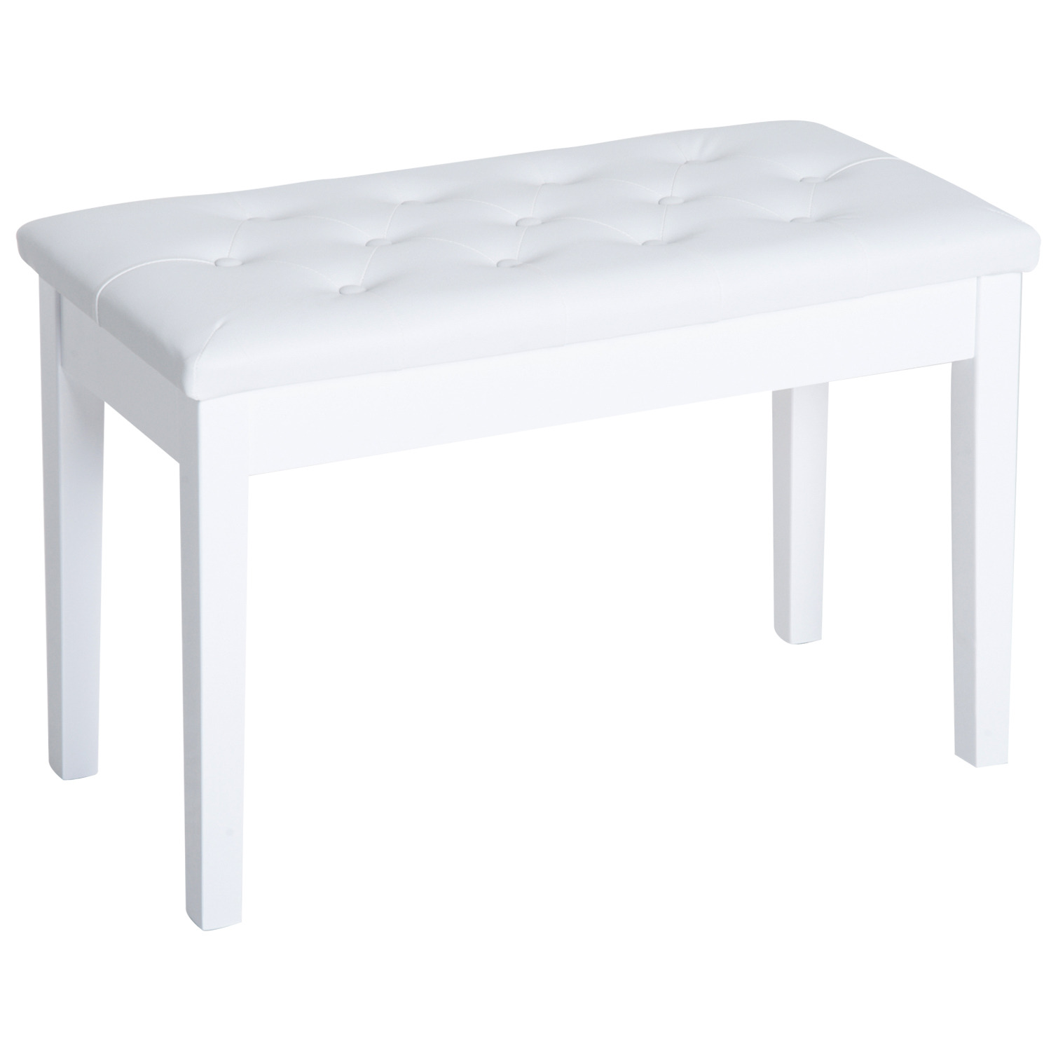 HOMCOM Faux Leather Piano Stool Makeup Dressing Stool Bench Dressing Table Seat with Storage 76x36x50cm,White