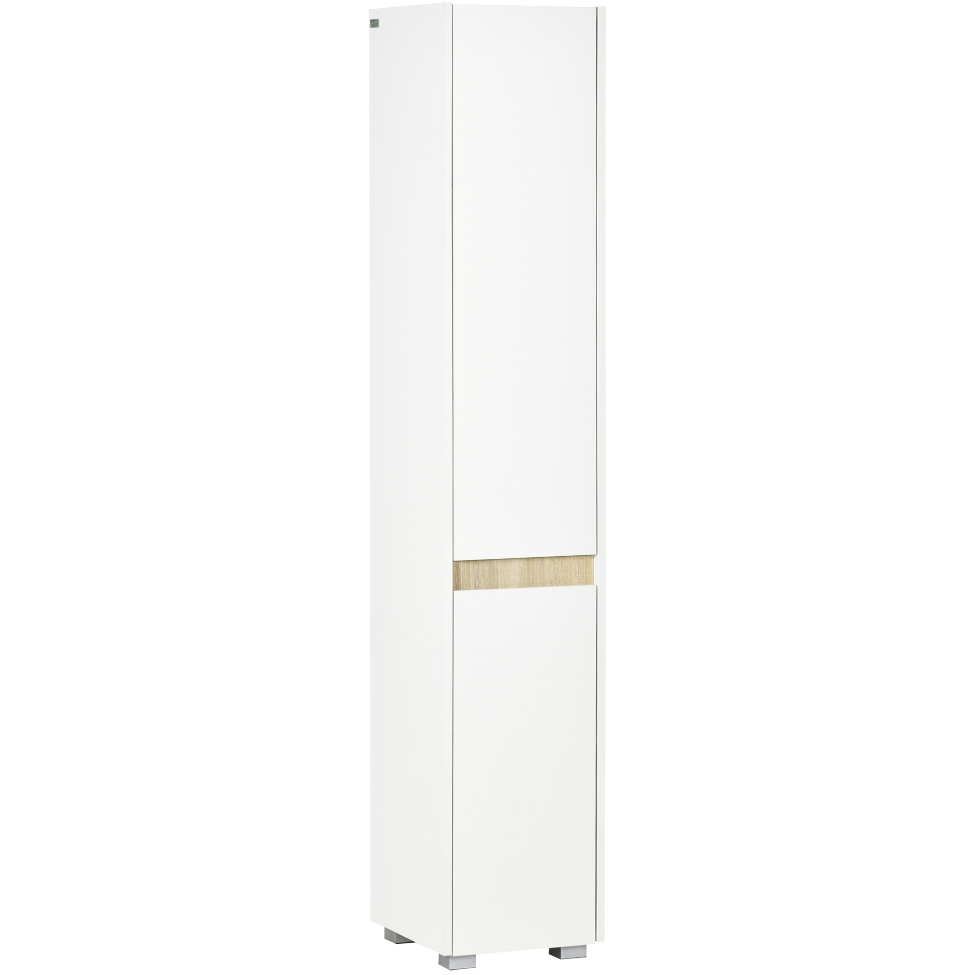 kleankin Tall Bathroom Cabinet with Adjustable Shelves, 5-Tier Modern Freestanding Tallboy with Storage Cabinets, White