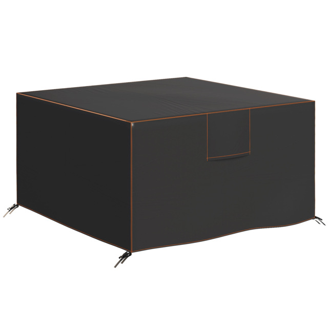 Outsunny Garden Furniture Cover, Waterproof Patio Furniture Cover with Air Vent, 420D Oxford Fabric, 125 x 125 x 74 cm, Black - image 1