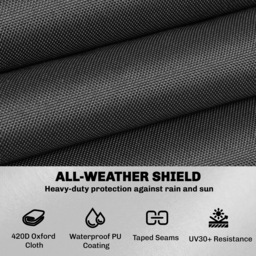 Outsunny Garden Furniture Cover, Waterproof Patio Furniture Cover with Air Vent, 420D Oxford Fabric, 125 x 125 x 74 cm, Black - thumbnail 4