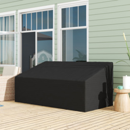 Outsunny 600D Oxford Cloth Furniture Cover, 3 Seater Sofa Protector for Garden Patio, Outdoor, Waterproof, Black, 218 x 111 x 63-101 cm - thumbnail 2