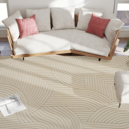 HOMCOM Modern Geometric Rug, Thick & Plush, Non-Slip, 160 x 120 cm – Cream, Living Room/Bedroom/Office - thumbnail 8
