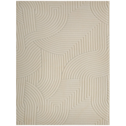 HOMCOM Modern Geometric Rug, Thick & Plush, Non-Slip, 160 x 120 cm – Cream, Living Room/Bedroom/Office - thumbnail 1