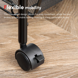 HOMCOM 5 Tier Utility Rolling Cart, Metal Storage Cart, Kitchen Cart with Removable Mesh Baskets, for Living Room and Bathroom, Black - Aosom UK - thumbnail 6