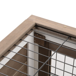 PawHut Wooden Indoor Rabbit Hutch Guinea Pig House Bunny Small Animal Cage W/ Wheels Enclosed Run 110 x 50 x 86 cm, Brown - thumbnail 9