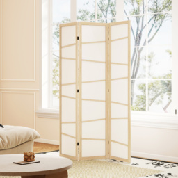 HOMCOM Wooden Folding Privacy Screen, 3 Panel Room Divider for Bedroom, Natural Wood Finish - thumbnail 8
