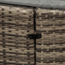 Outsunny Rattan Garden Furniture Cushioned Wicker Round Sofa Bed with Coffee Table Patio Conversation Furniture Set - Grey - thumbnail 8