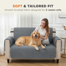 PawHut Waterproof Sofa Cover 2 Seater, Soft Couch Cover for Dogs Cats Pets, Non Slip Sofa Slipcoevr with Elastic Straps - thumbnail 7