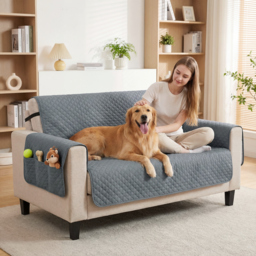 PawHut Waterproof Sofa Cover 2 Seater, Soft Couch Cover for Dogs Cats Pets, Non Slip Sofa Slipcoevr with Elastic Straps - thumbnail 2