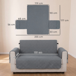 PawHut Waterproof Sofa Cover 2 Seater, Soft Couch Cover for Dogs Cats Pets, Non Slip Sofa Slipcoevr with Elastic Straps - thumbnail 3
