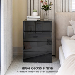HOMCOM Chest of Drawers, 4-Drawer Storage Cabinets, Modern Dresser, Storage Drawer Unit for Bedroom - thumbnail 5