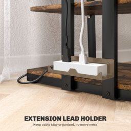 HOMCOM HiFi Stand, with Four Storage Shelves - Rustic Brown - thumbnail 6