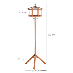 PawHut Portable Wooden Bird Feeder Station with Stand for Outdoor Use, Ideal for Garden, Patio, or Balcony - Aosom UK - thumbnail 3