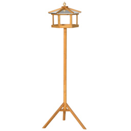 PawHut Portable Wooden Bird Feeder Station with Stand for Outdoor Use, Ideal for Garden, Patio, or Balcony - Aosom UK - thumbnail 1