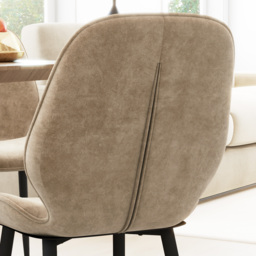 HOMCOM Velvet Dining Chairs, Set of 2 Dining Room Chairs with Metal Legs for Living Room, Dining Room, Light Brown - thumbnail 8
