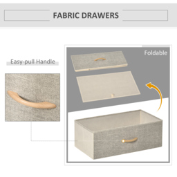 HOMCOM Modern Chest of Drawers with 4 Fabric Bins, Storage Unit for Bedroom or Living Room, White - Aosom UK - thumbnail 5