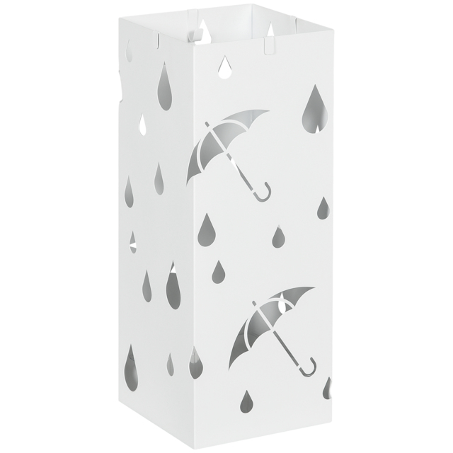HOMCOM Six-Umbrella Steel Holder Stand - White - Aosom UK - image 1