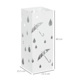 HOMCOM Six-Umbrella Steel Holder Stand - White - Aosom UK - thumbnail 3