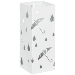 HOMCOM Six-Umbrella Steel Holder Stand - White - Aosom UK