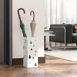 HOMCOM Six-Umbrella Steel Holder Stand - White - Aosom UK - thumbnail 7