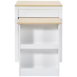 Extendable Bar Table with 2 Compartments and Side Spice Rack, Expandable Kitchen Island for 2–6 People, 133-202L x 70W x 93.5H cm, White - Aosom UK - thumbnail 8
