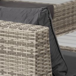Outsunny 5-Seater Rattan Garden Furniture Outdoor Sectional Corner Sofa and Coffee Table Set Conservatory Wicker Weave w/ Armrest Cushions, Light Grey - Aosom UK - thumbnail 8