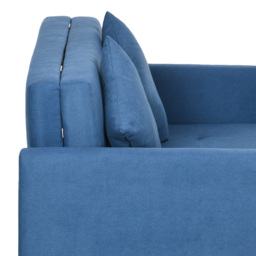 HOMCOM 2 Seater Sofa Bed, Convertible Bed Settee, Modern Fabric Loveseat Sofa Couch w/ Cushions, Hidden Storage for Guest Room, Dark Blue - thumbnail 9