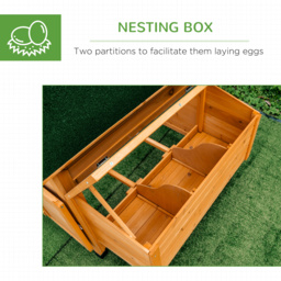 PawHut 2 Piece Wooden Chicken Coop and Run Set, Poultry Run Cage with Nesting Box, Slide-Out Tray, for 4-8 Chickens, Yellow - thumbnail 7
