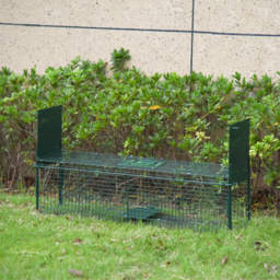 PawHut 2-Door Humane Live Trap for Small Animals, Animal Trap for Rat Mise Mink Rabbit Raccoon Gopher Squirrel, Dark Green - Aosom UK - thumbnail 2