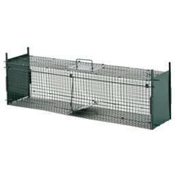 PawHut 2-Door Humane Live Trap for Small Animals, Animal Trap for Rat Mise Mink Rabbit Raccoon Gopher Squirrel, Dark Green - Aosom UK - thumbnail 1