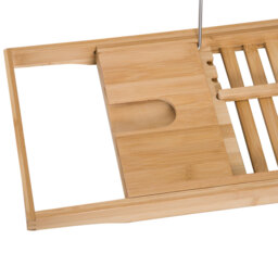 HOMCOM Extendable Bamboo Bathtub Shelf Rack Bath Caddy Tray Bathroom Storage, Set of 2 - Aosom UK - thumbnail 9